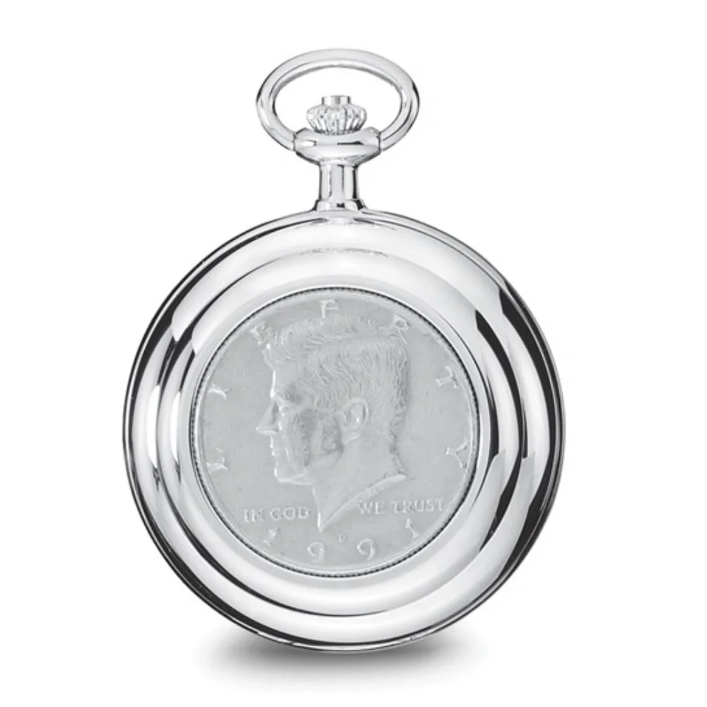 Charles-Hubert Kennedy Half Dollar Coin Pocket Watch – Quartz, Gift Boxed!